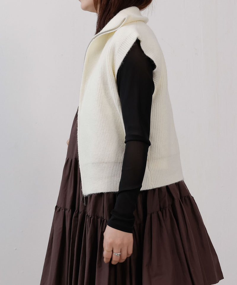 ダブルジップ ニットベスト