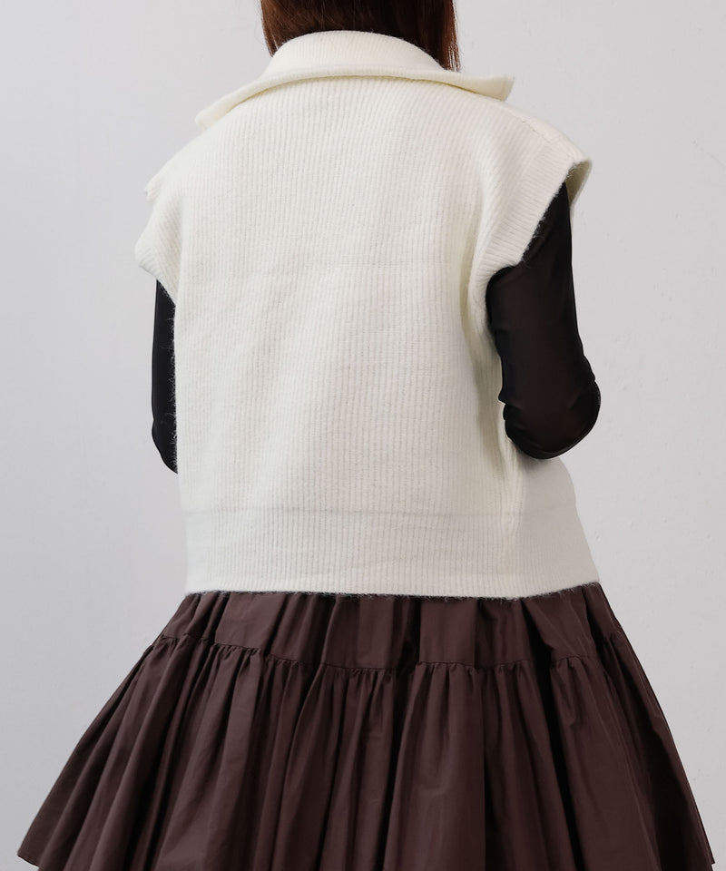 ダブルジップ ニットベスト