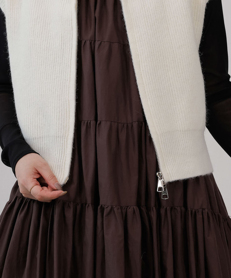 ダブルジップ ニットベスト