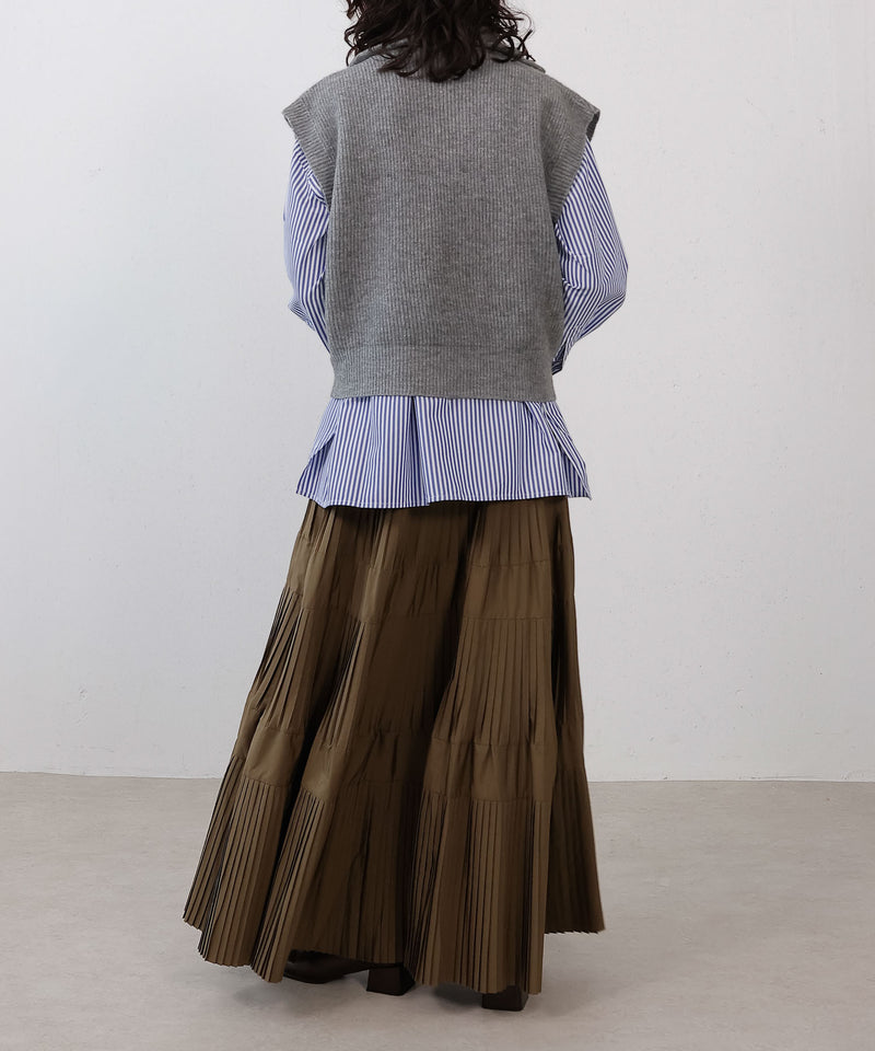 ダブルジップ ニットベスト