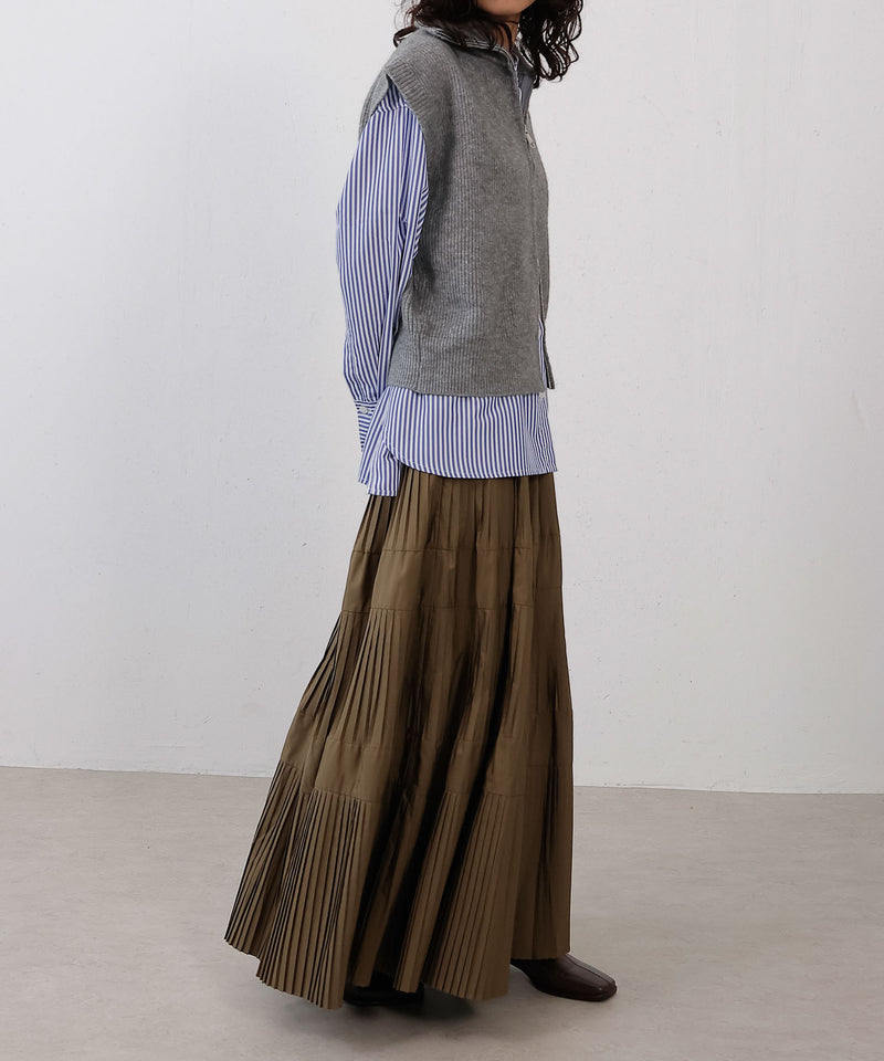 ダブルジップ ニットベスト