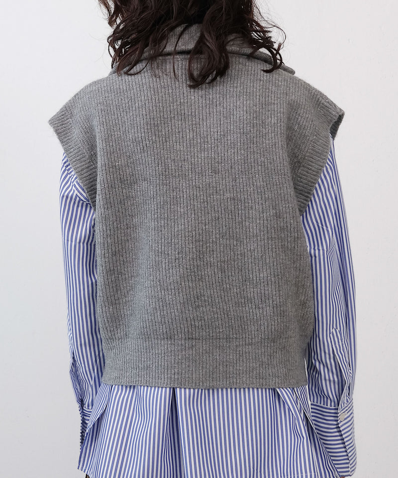 ダブルジップ ニットベスト