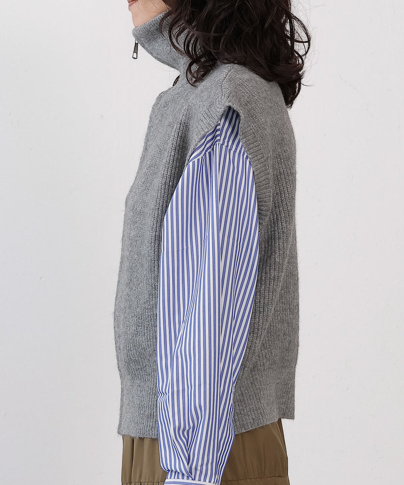 ダブルジップ ニットベスト