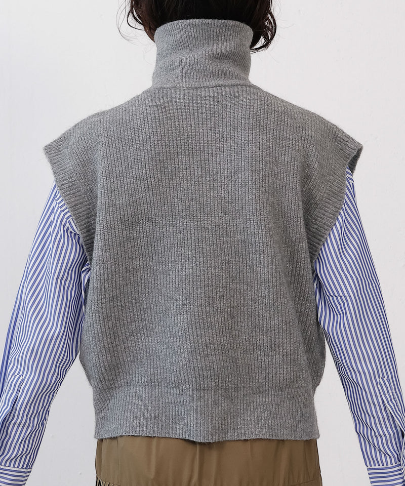 ダブルジップ ニットベスト