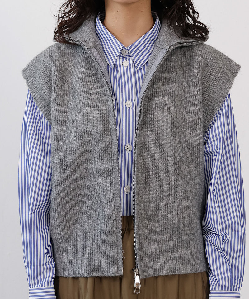 ダブルジップ ニットベスト