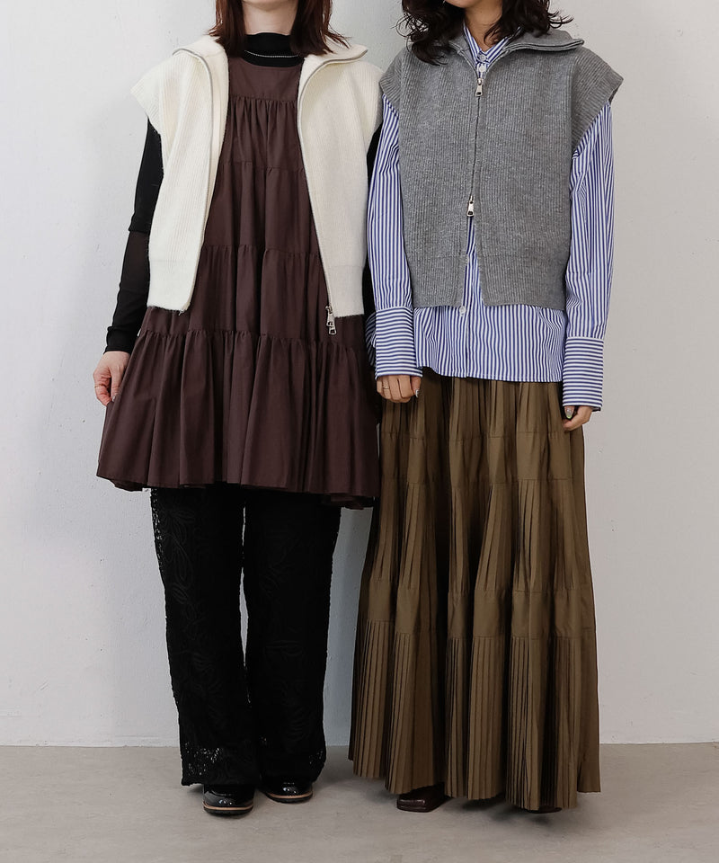 ダブルジップ ニットベスト