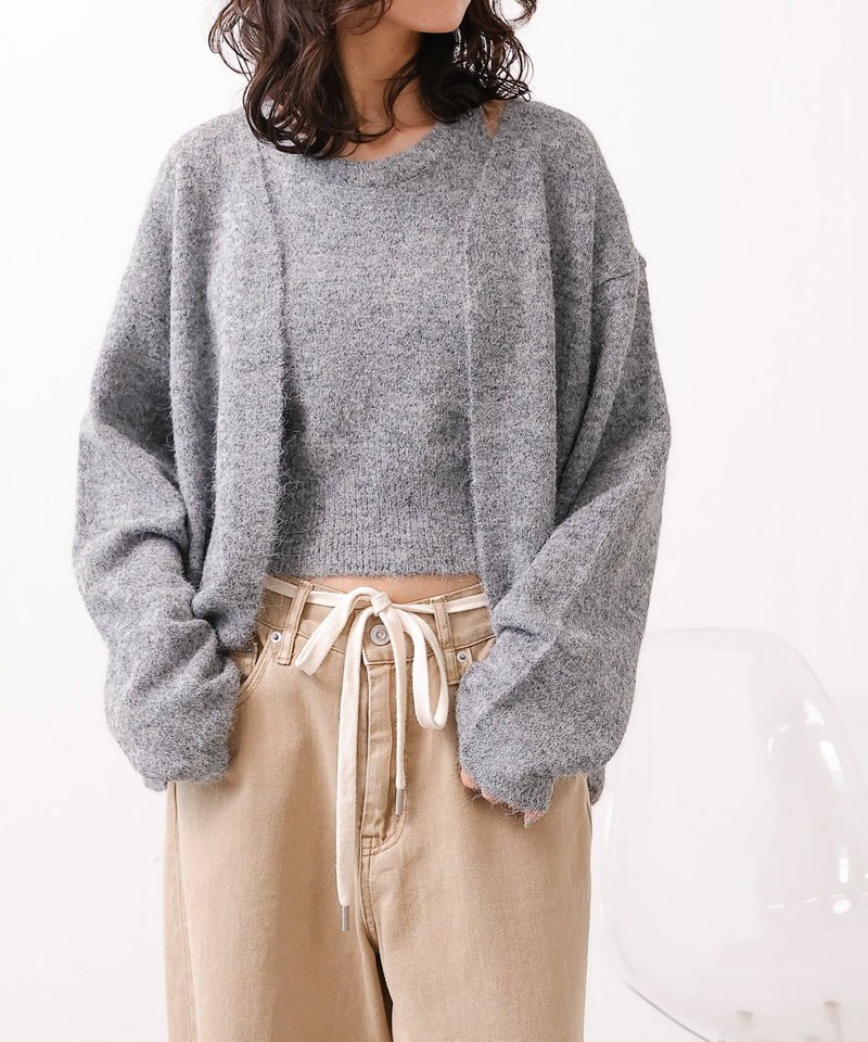 ニットキャミソール カーディガン 2点セット