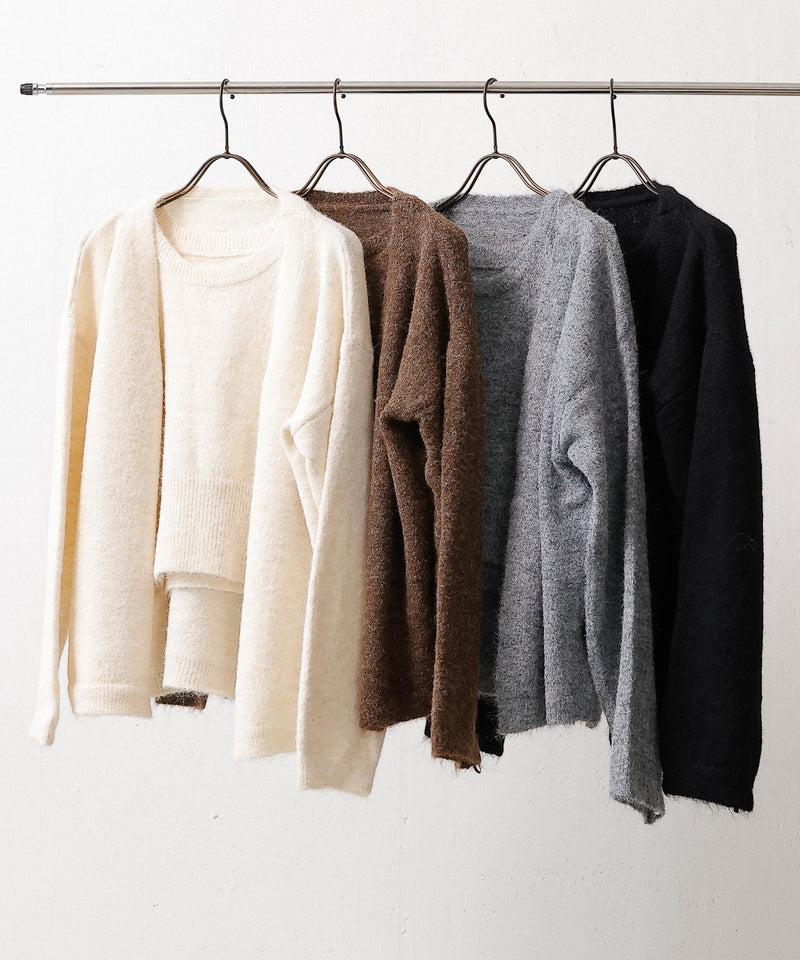 ニットキャミソール カーディガン 2点セット