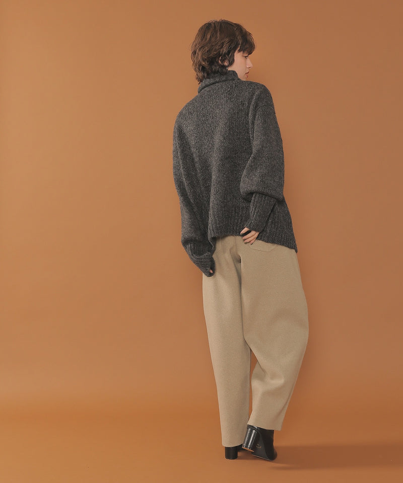 ハイネック オーバーサイズ ボタン ニット カーディガン