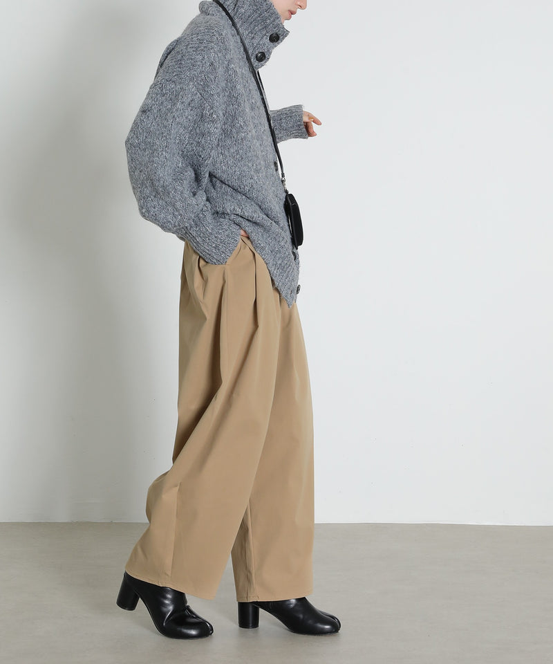 ハイネック オーバーサイズ ボタン ニット カーディガン