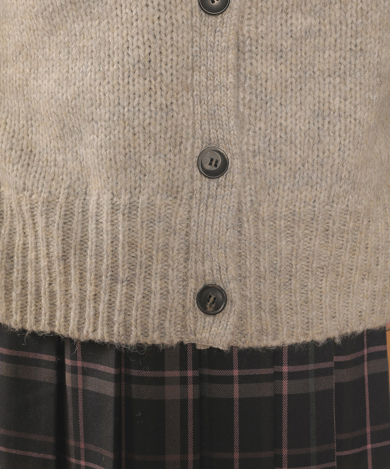 ハイネック オーバーサイズ ボタン ニット カーディガン