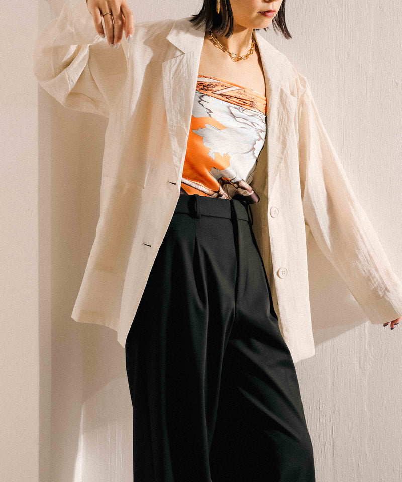 シアー テーラード ジャケット