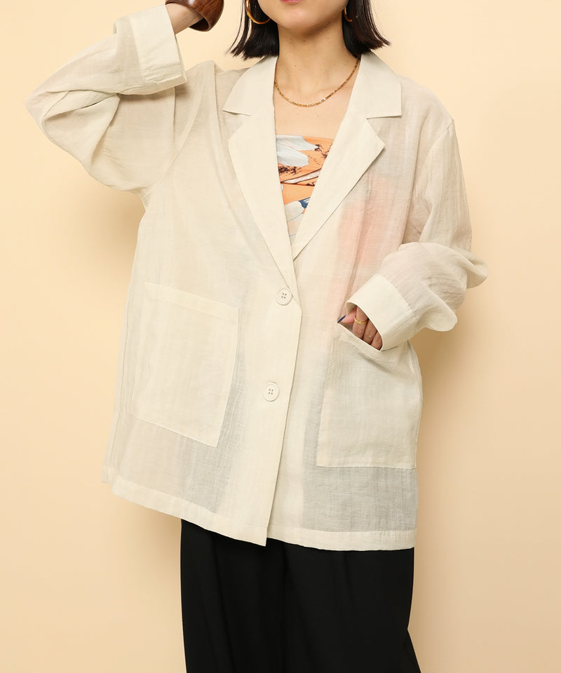 シアー テーラード ジャケット