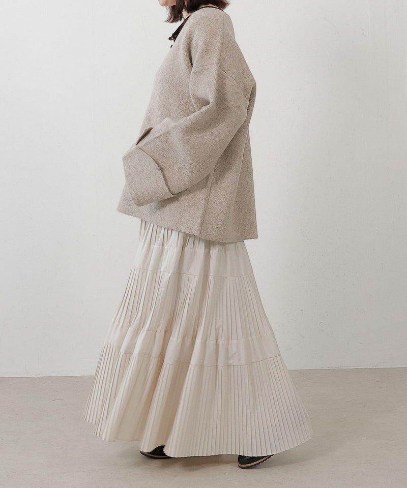 【大人の余裕とこなれ感】深Vネックワイドスリーブオーバーニット