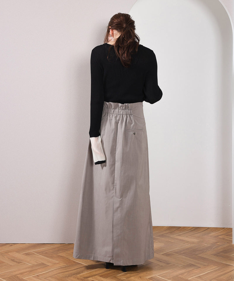 【さりげない透け感で差をつける】袖口シアー リブ クルーネック カーディガン