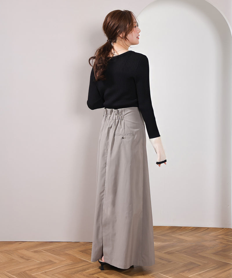 【さりげない透け感で差をつける】袖口シアー リブ クルーネック カーディガン