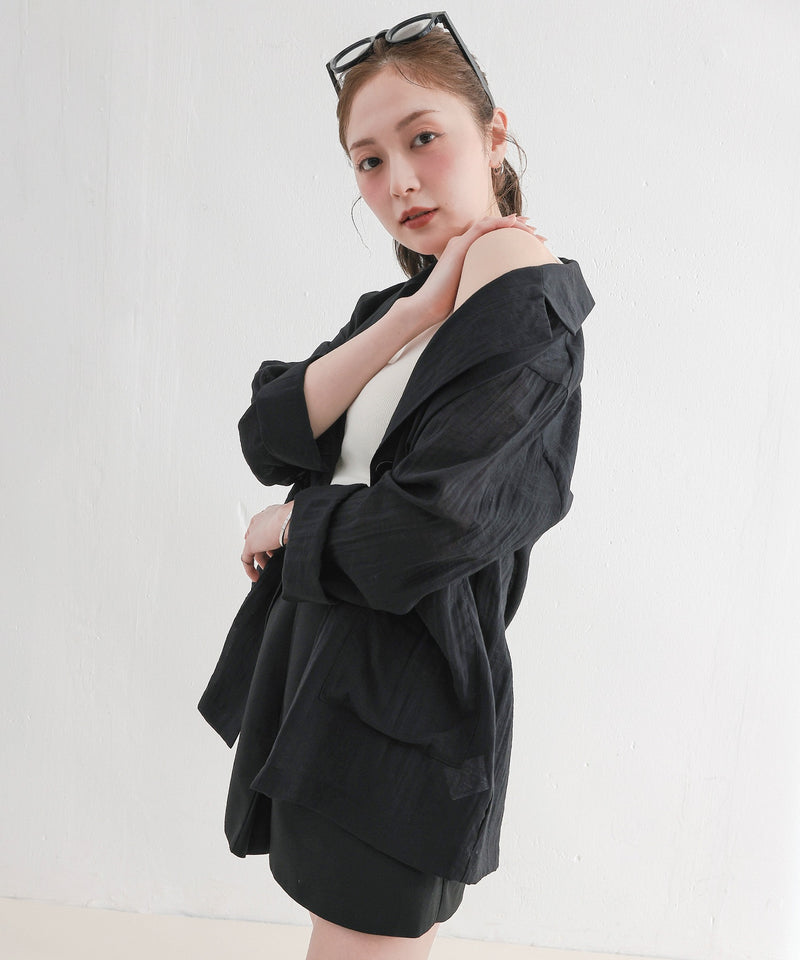 【羽織るだけで大人の抜け感】シアーテーラードジャケット