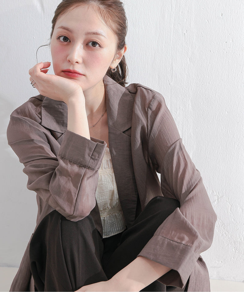 【羽織るだけで大人の抜け感】シアーテーラードジャケット