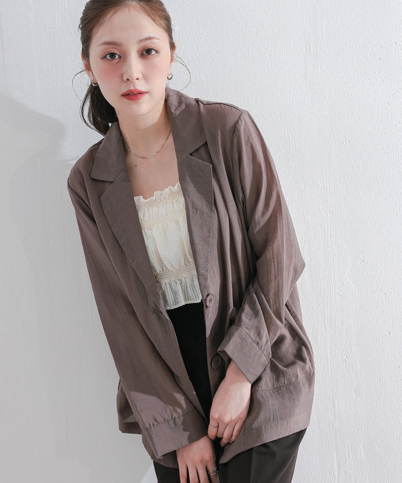 【羽織るだけで大人の抜け感】シアーテーラードジャケット