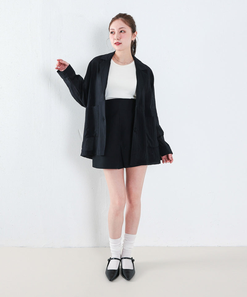 【羽織るだけで大人の抜け感】シアーテーラードジャケット