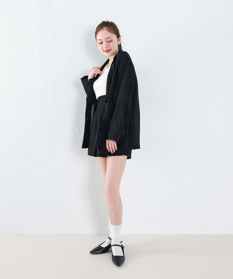 【羽織るだけで大人の抜け感】シアーテーラードジャケット
