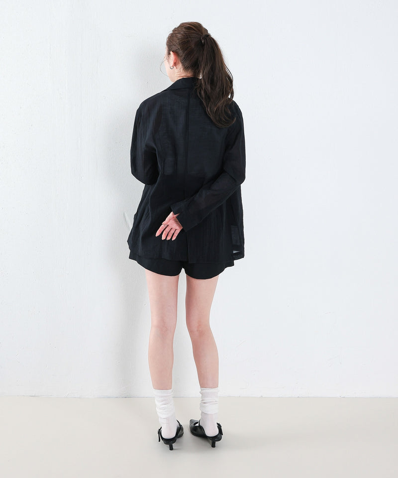 【羽織るだけで大人の抜け感】シアーテーラードジャケット