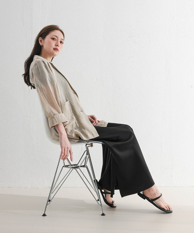 【羽織るだけで大人の抜け感】シアーテーラードジャケット