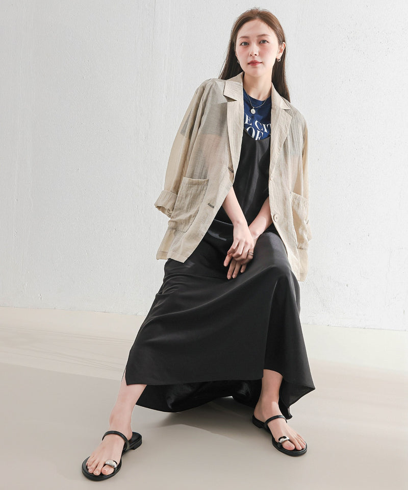 【羽織るだけで大人の抜け感】シアーテーラードジャケット
