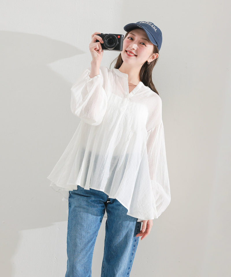 【動きで魅せるシルエット】フレアデザインブラウス