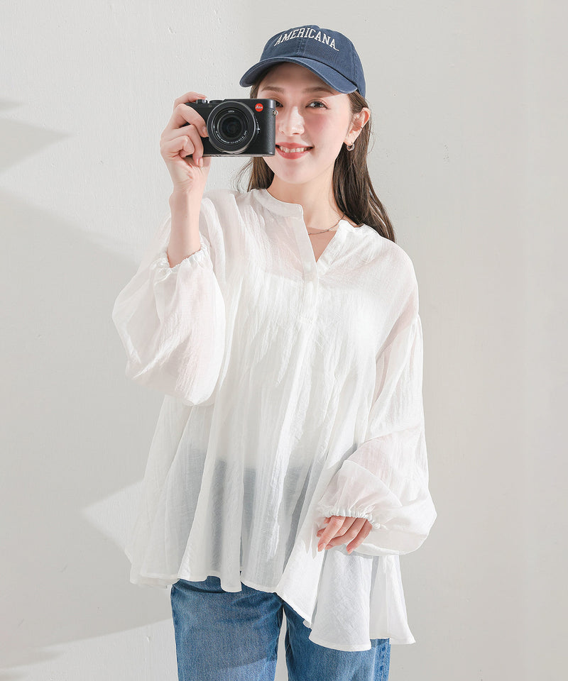 【動きで魅せるシルエット】フレアデザインブラウス