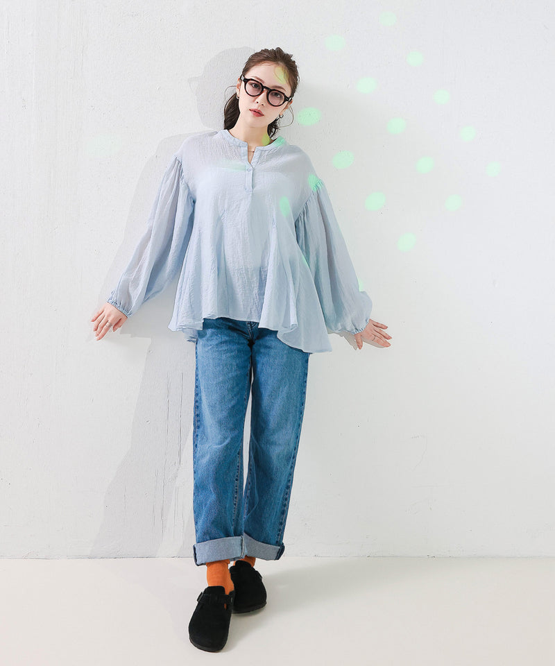 【動きで魅せるシルエット】フレアデザインブラウス