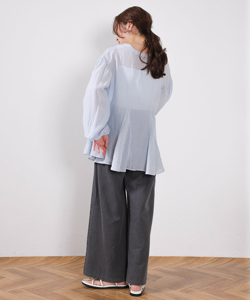 【動きで魅せるシルエット】フレアデザインブラウス