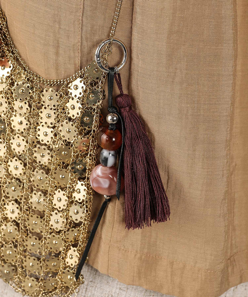 フリンジ ビーズ チャーム バッグチャーム キーホルダー