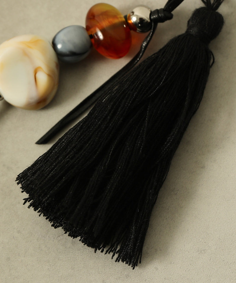 フリンジ ビーズ チャーム バッグチャーム キーホルダー