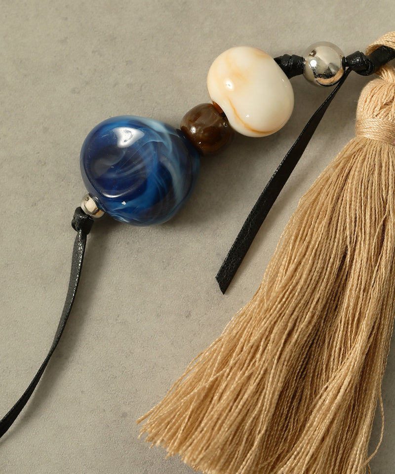 フリンジ ビーズ チャーム バッグチャーム キーホルダー