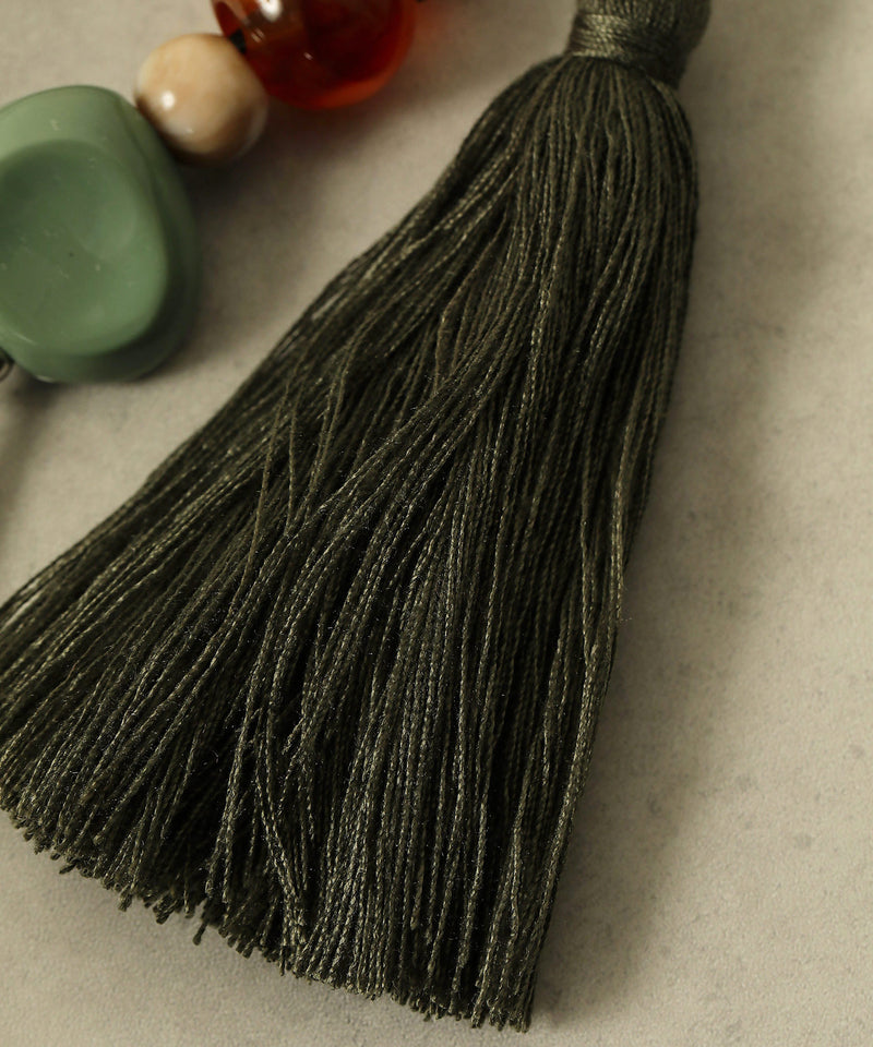 フリンジ ビーズ チャーム バッグチャーム キーホルダー