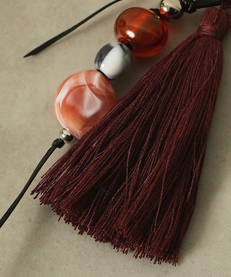 フリンジ ビーズ チャーム バッグチャーム キーホルダー