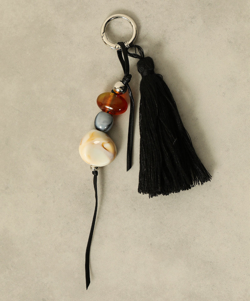 フリンジ ビーズ チャーム バッグチャーム キーホルダー