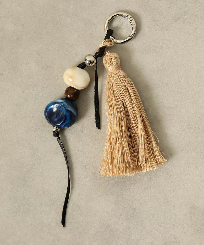 フリンジ ビーズ チャーム バッグチャーム キーホルダー