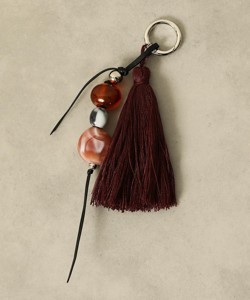フリンジ ビーズ チャーム バッグチャーム キーホルダー