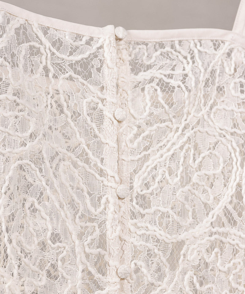 【総レースで映えるレイヤード】レースキャミソールビスチェ