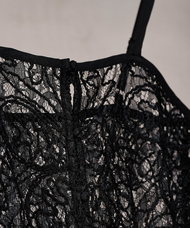 【総レースで映えるレイヤード】レースキャミソールビスチェ