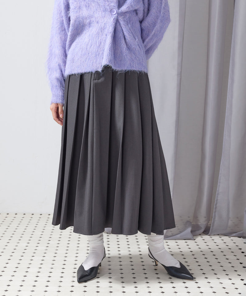 【秋冬の着回し万能アイテム】TRツイルミディ丈プリーツスカート