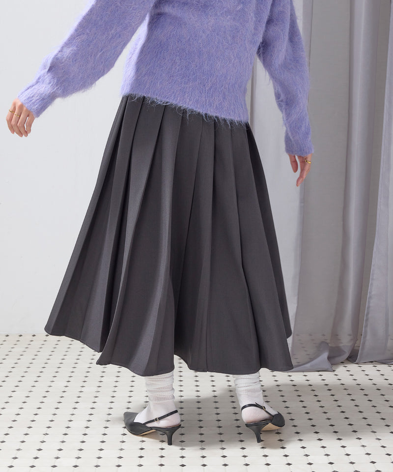 【秋冬の着回し万能アイテム】TRツイルミディ丈プリーツスカート