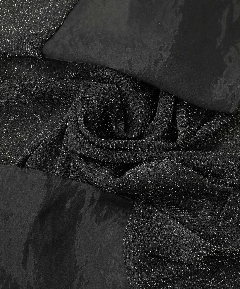 袖シアーラメ ベーシックカットソー トップス