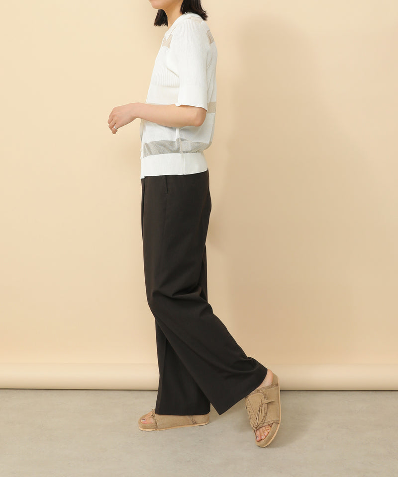 シアーミックス編み ニット 半袖