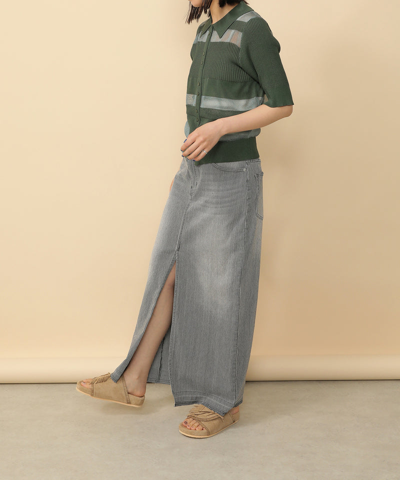 シアーミックス編み ニット 半袖