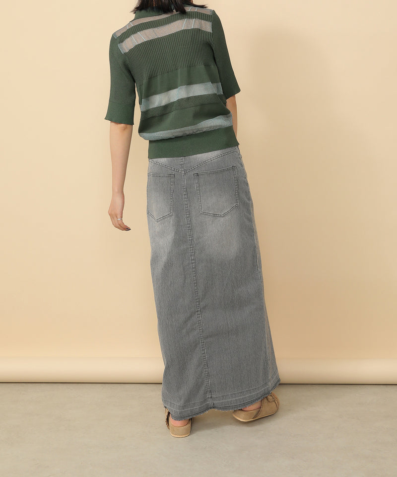 シアーミックス編み ニット 半袖