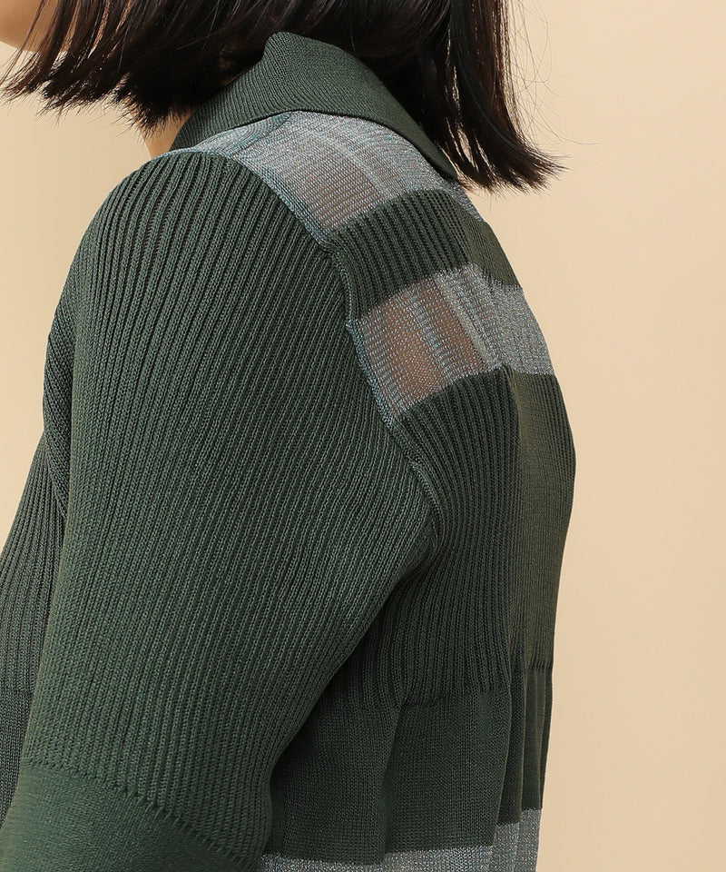 シアーミックス編み ニット 半袖