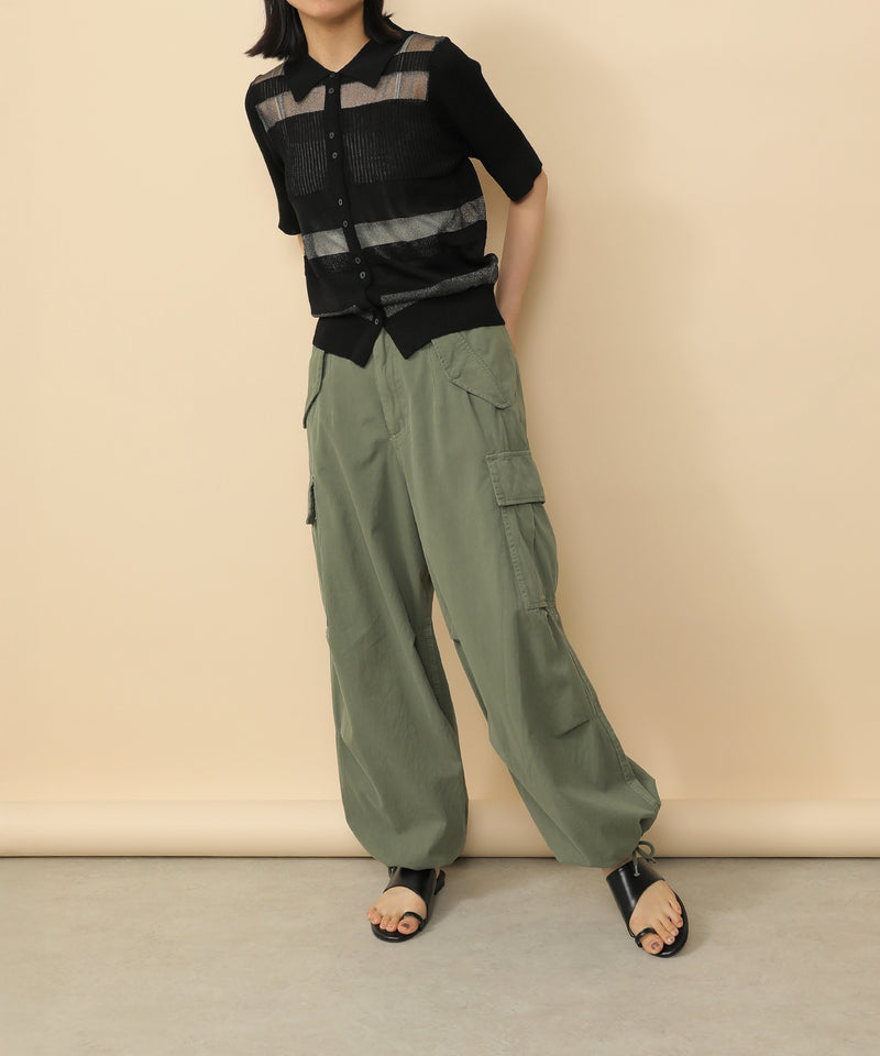 シアーミックス編み ニット 半袖